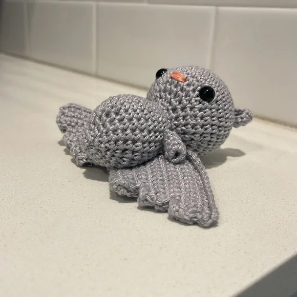 Handcrafted Bat Halloween Figure Holiday Decor Amigurui Crochet Fall Spooky - Picture 8 of 11